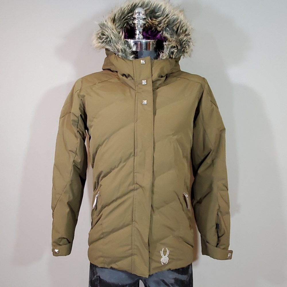 Spyder ski snow board jacket parka kids 16 girls